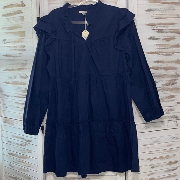 NWT JODIFL Navy Ruffle Dress - Picture 2 of 6